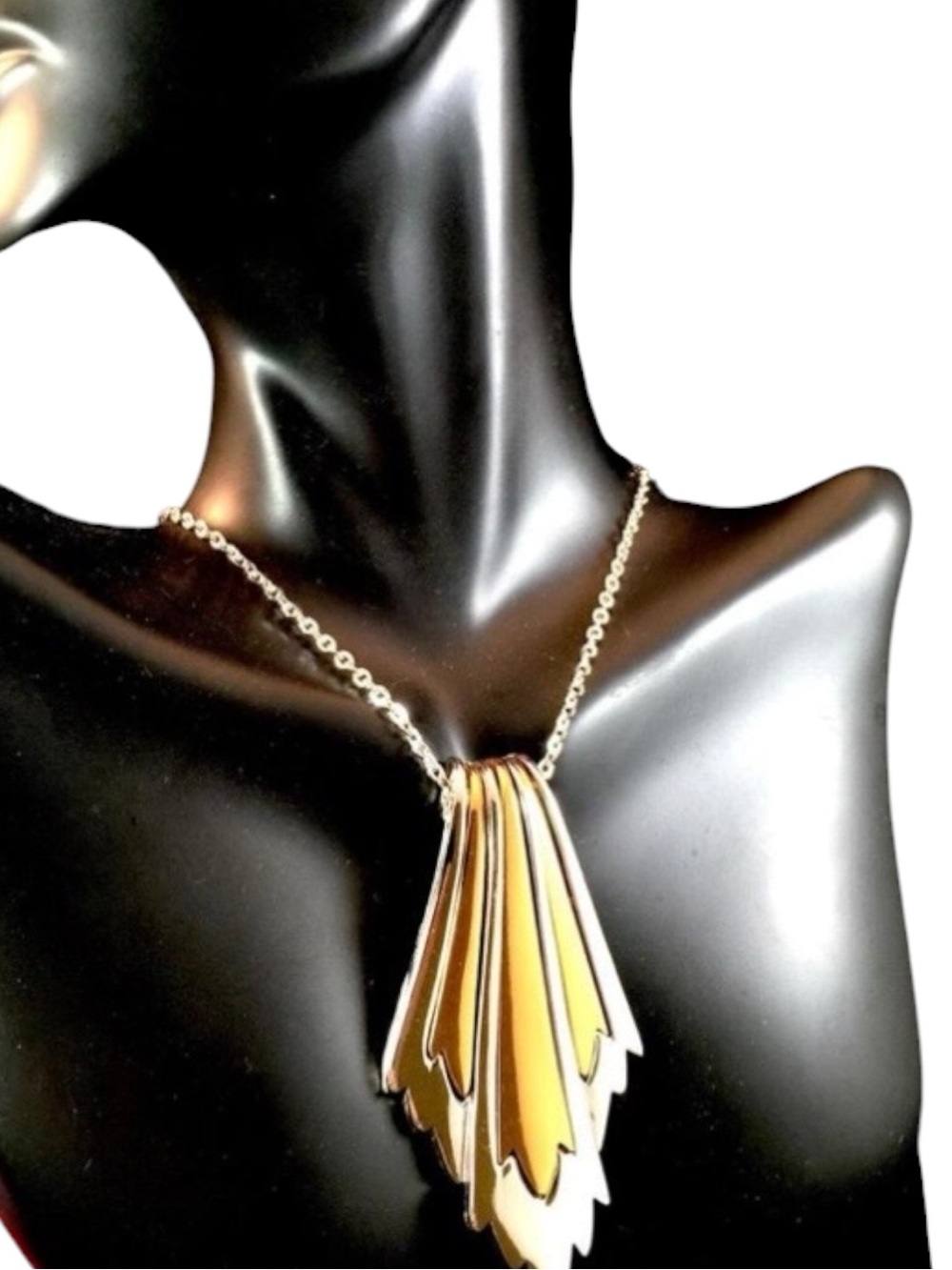 RARE 1976 MONET COLLETA COLLECTION CHAIN NECKLACE MIXED METAL MODERN PENDANT
